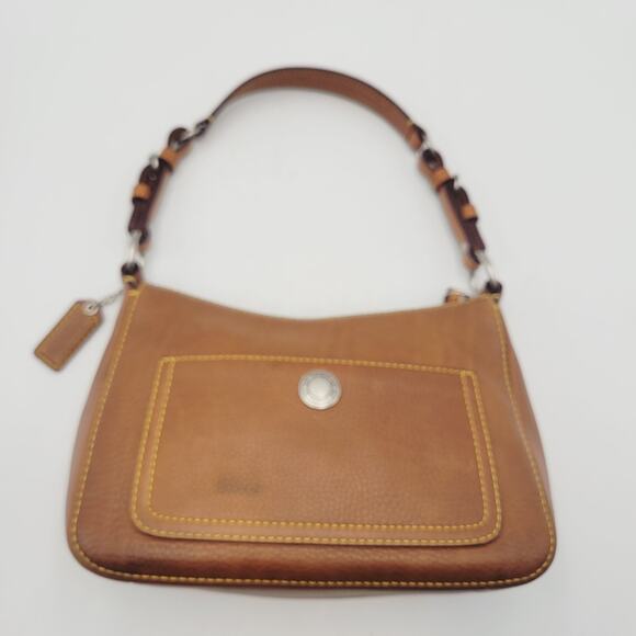 Y2K VINTAGE Coach Chelsea Shoulder Handbag Purse Tan Brown Pebbled Leather - Picture 1 of 16